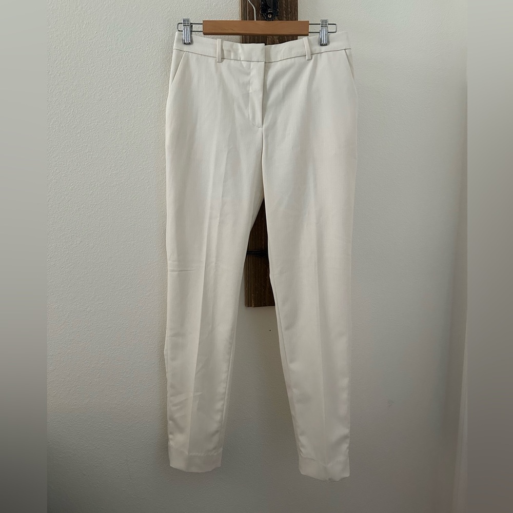 H&M Cream Slim Trousers slacks size 6